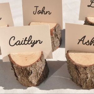 117 Rustic wood name tag holders for weddings etc